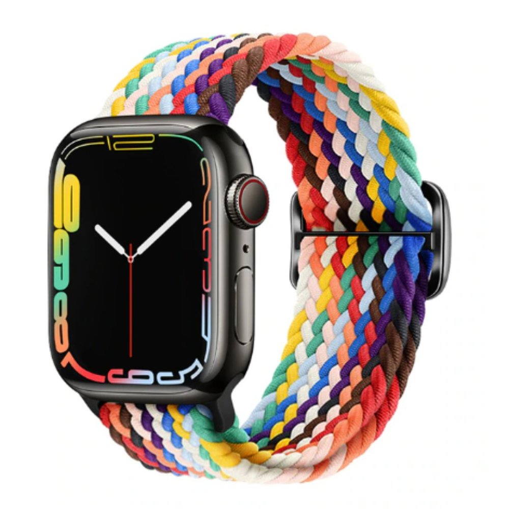 NEW Adjustable Braided Solo Loop For Apple Watch M
